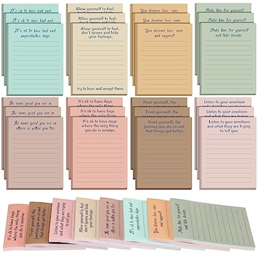 Yeaqee 32 Pcs 3 x 4 Inspirational Sticky Note Back to School Gift Motivational Notepad with Line Employee Appreciation Sticky Note Pad for Teacher Student Office Coworker SuppliesClassic