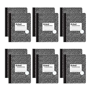 Tops Oxford Composition Notebooks Graph Ruled Paper 934 x 712 Black Marble Covers 80 Sheets 12 per Pack 63786