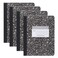ROARING SPRING Hard Cover Composition Notebook 4 Pack Black Marble Comp Book 975 x 75 CollegeRuled with Margin 80 Sheets 160 Pages Made in USA