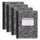 ROARING SPRING Hard Cover Composition Notebook 4 Pack Black Marble Comp Book 975 x 75 CollegeRuled with Margin 80 Sheets 160 Pages Made in USA