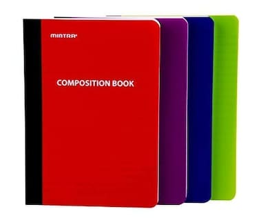 Mintra Office Mini Poly Composition Book 5in x 7in Poly Comp 4 Pack