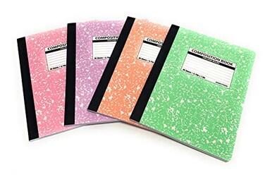Mintra Office Composition Books Sturdy Flexible Cover 4 Pack Pastel Marble Comp College Ruled