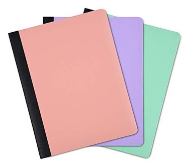 Mintra Office Poly Composition Book 3 Pack Poly Comp Salmon Sage Green Lavender