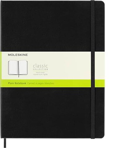 Moleskine Classic Notebook Extra Large Plain Black Hard Cover 75 x 10