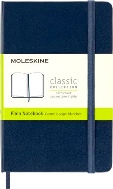 Moleskine Classic Notebook Hard Cover Pocket 35 x 55 PlainBlank Sapphire Blue 192 Pages