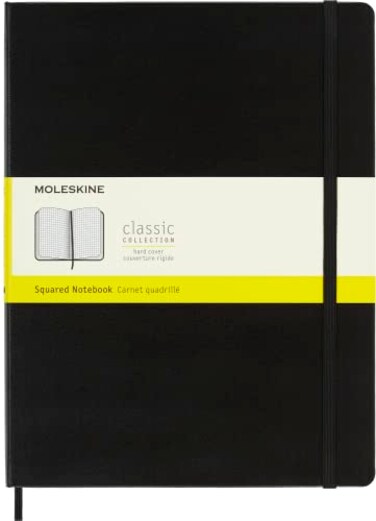 Moleskine Classic Notebook Hard Cover XL 75 x 95 SquaredGrid Black 192 Pages