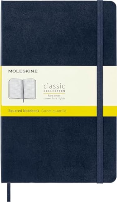 Moleskine Classic Notebook Large Squared Sapphire Blue Hard Cover 5 x 825