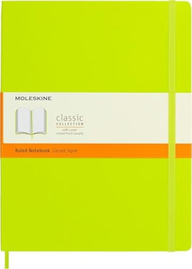 Moleskine Classic Notebook Soft Cover XL 75 x 95 RuledLined Lemon Green 192 Pages