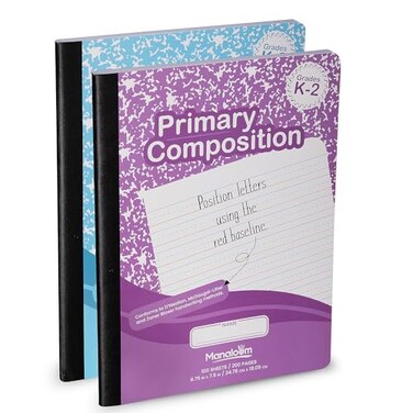 Manaloom Primary Composition Notebooks K22 Pack 200 Pages 100 Sheets Primary Composition Notebook for Kids 934 x 712 Primary Ruled 2 Pack