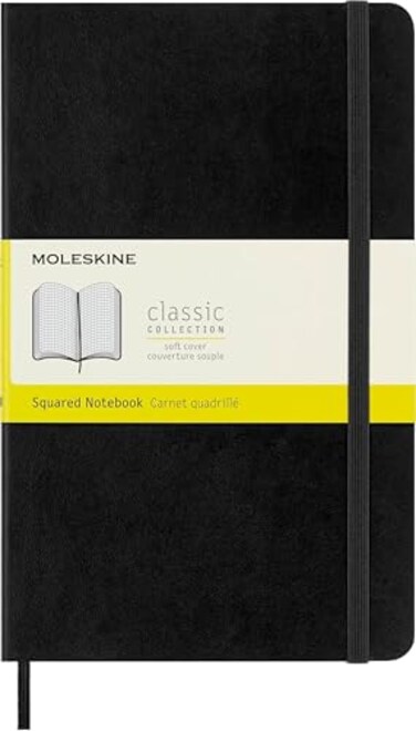 Moleskine Classic Notebook Soft Cover SquaredGrid Large 5 x 825 Black 192 pages