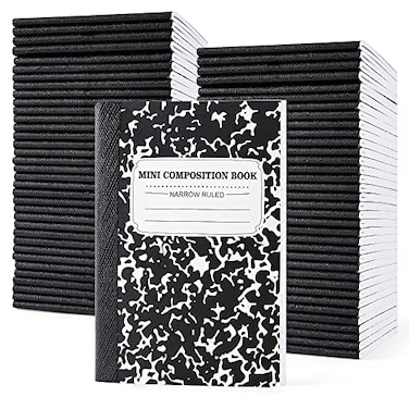 feela 70 Pack Mini Composition Notebook Bulk Cute Pocket Composition Note Pad Small Journal Notebooks for Students College School Supplies 45 X 325 Narrow Ruled Black Marble Covers