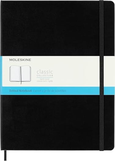 Moleskine Classic Collection Hard Cover Notebook 1Subject Dotted Rule Black Cover 80 10 x 75 Sheets