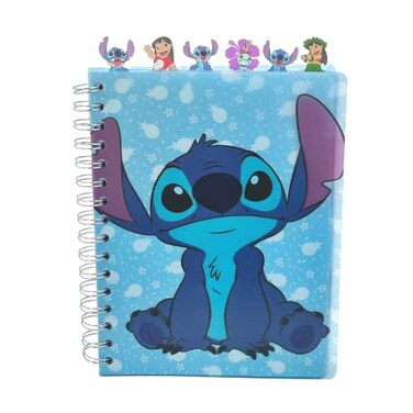 Innovative Designs Disney Lilo and Stitch Tab Journal Notebook Spiral Bound 144 Lined Pages 8 x 7 inches Blue