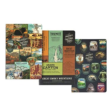 Lantern Press Protect Our National Parks 3Pack Notebook Journal Set with Unique Artwork on Each Cover