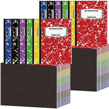 Eersida Mini Composition Notebook Composition Books Small Marble Note Books Cute Journal Pocket Tiny Sized Notebooks for Back to School Office Kids Students Gifts 34 x 47 Inches48 Pieces