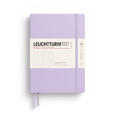 LEUCHTTURM1917 Notebook Hardcover Medium A5251 Numbered Pages for Writing and Journaling Lilac Dotted