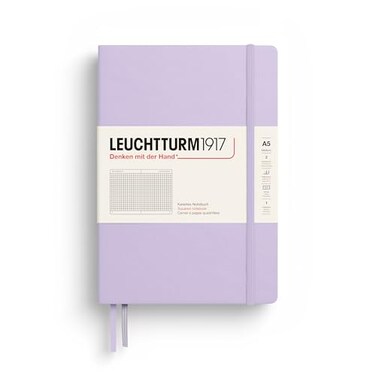 LEUCHTTURM1917 Notebook Hardcover Medium A5251 Numbered Pages for Writing and Journaling Lilac Squared