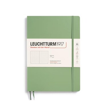 LEUCHTTURM1917 Notebook Softcover Composition B5123 Numbered Pages for Writing and Journaling Dotted Sage
