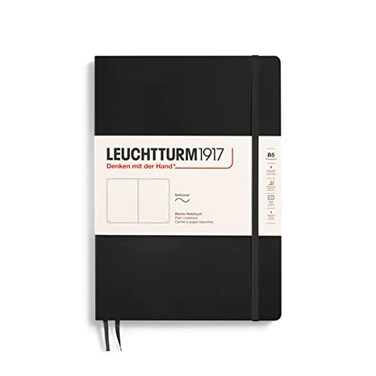 LEUCHTTURM1917 Notebook Softcover Composition B5123 Numbered Pages for Writing and Journaling Plain Black