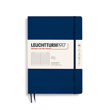 LEUCHTTURM1917 Notebook Softcover Composition B5123 Numbered Pages for Writing and Journaling Ruled Navy