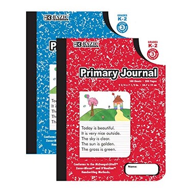 BAZIC PRODUCTS BAZIC Primary Journal 100 Sheet Marble Composition Book Pre School 1 Grade 2 Grade Comp Books Notebook for Kids Toddler Student Learning Drawing 1 Unit
