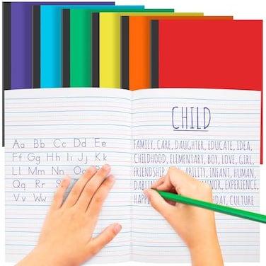 Henoyso 6 Pcs Primary Composition Notebook K2 Wide Ruled 975 x 75 Journals 60 Pages Writing Handwriting Practice for Kindergarten 1st 2nd Grade Back to School Supplies Stylish Color
