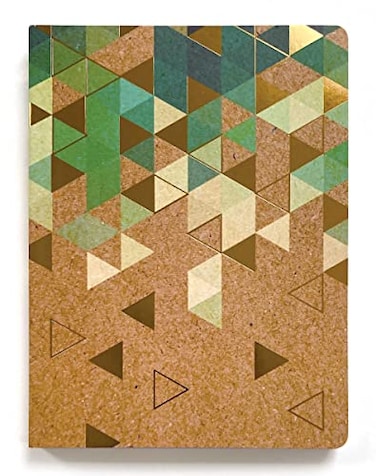 Paper House Productions 8 Foil Embossed Soft Cover Notebook with Dot Grid Pages and Satin Ribbon Page Marker Forest Light