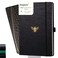 Dingbats* Notebooks Dingbats Pro Dotted Large B5 Notebook Black Textile Cover ThreadBound Writing Journal for Work Travel Pocket Elastic Closure Bookmark