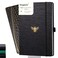 Dingbats* Notebooks Dingbats Pro Dotted Large B5 Notebook Black Textile Cover ThreadBound Writing Journal for Work Travel Pocket Elastic Closure Bookmark