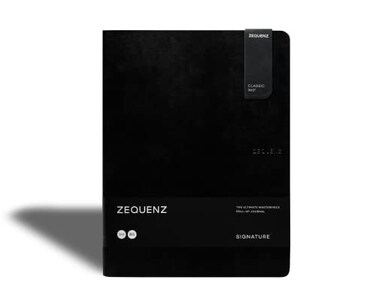 Zequenz Classic 360 Soft Bound Journal Writing Drawing Notebook Lite Large 75 inches x 10 inches 100 sheets 200 pages Blank Premium Paper Black