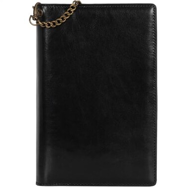 Time Resistance Leather Journal with 320 Lined Pages A5 Notebook and Bookmark Italian Handmade Notepad Black Gift Box Included