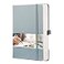 EMSHOI Dotted Notebook 256 Pages A5 Dotted Grid Journal Notebook120gsm Thick Paper16 Perforated Pages Smooth PU Leather Inner Pocket575 838GrayBlue