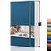 EMSHOI College Ruled Notebook Lined Journal 120gsm Thick 256 Numbered Pages A5 Hardcover Leather Writing Notebook for Work School Travel Women Men with Sticky Notes 575x838 LightBlue