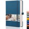 EMSHOI College Ruled Notebook Lined Journal 120gsm Thick 256 Numbered Pages A5 Hardcover Leather Writing Notebook for Work School Travel Women Men with Sticky Notes 575x838 LightBlue