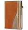 RILIHO Lined Journaling Notebooks A5 Hardcover Notebooks for Work 188 Numbered Pages 100 GSM Thick Paper Leather Journal with Pocket Medium College Ruled Diary Notepad for Women Men School Office Brow