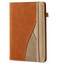 RILIHO Lined Journaling Notebooks A5 Hardcover Notebooks for Work 188 Numbered Pages 100 GSM Thick Paper Leather Journal with Pocket Medium College Ruled Diary Notepad for Women Men School Office Brow