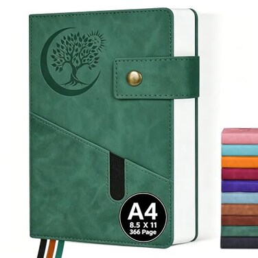PAIBAS 85 x 11 Lined Notebook Journal 366 Pages Leather Journal for Men