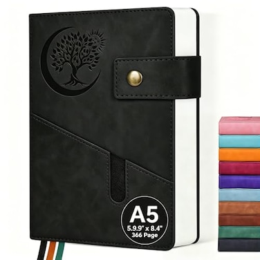 PAIBAS A5 Journal Notebook College Ruled 366 Pages Leather Journal for Men