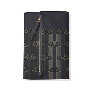 Fringe Studio Clutch Journal Charcoal Deco Faux Leather 135012