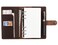 Fasjosma Leather Writing Journal Notebook Refillable A6 Personal Size Travelers Notebook with Pockets 6 Ring Binder Planner Notebook with Pen HolderBROWN