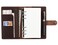 Fasjosma Leather Writing Journal Notebook Refillable A6 Personal Size Travelers Notebook with Pockets 6 Ring Binder Planner Notebook with Pen HolderBROWN