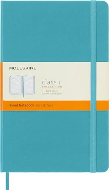 Moleskine Classic Notebook Large Ruled Blue Reef Hard Cover 5 x 825