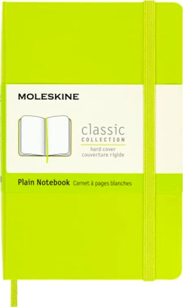Moleskine Classic Notebook Pocket Plain Lemon Green Hard Cover 35 x 55