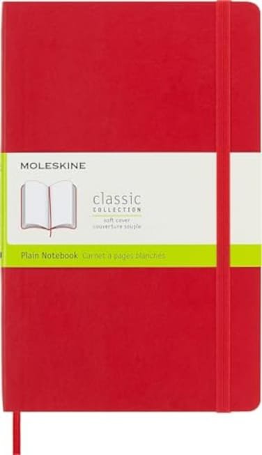 Moleskine Classic Notebook Soft Cover Large 5 x 825 PlainBlank Scarlet Red 192 Pages