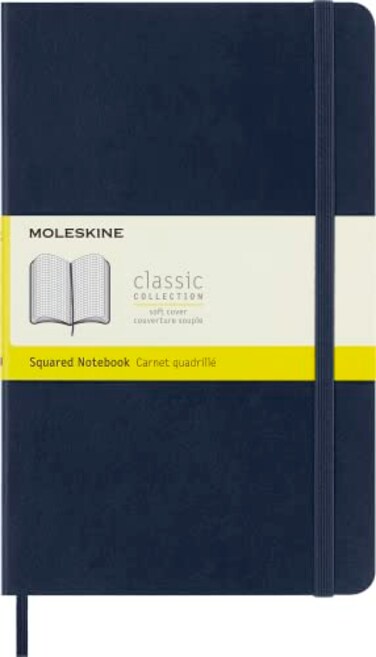 Moleskine Classic Notebook Soft Cover Large 5 x 825 SquaredGrid Sapphire Blue 192 pages