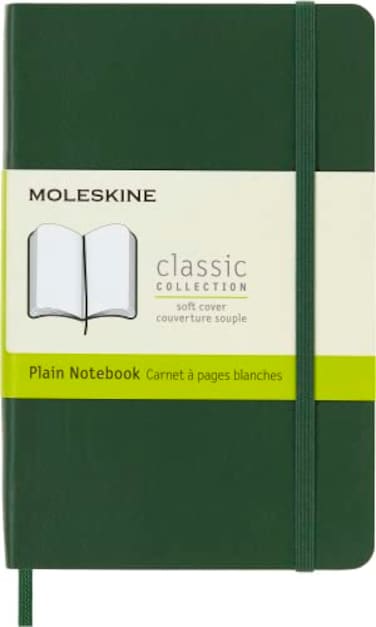 Moleskine Classic Notebook Soft Cover Pocket 35 x 55 PlainBlank Myrtle Green 192 Pages