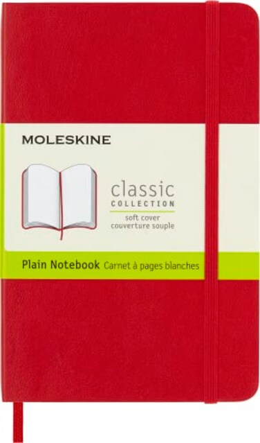Moleskine Classic Notebook Soft Cover Pocket 35 x 55 PlainBlank Scarlet Red 192 Pages