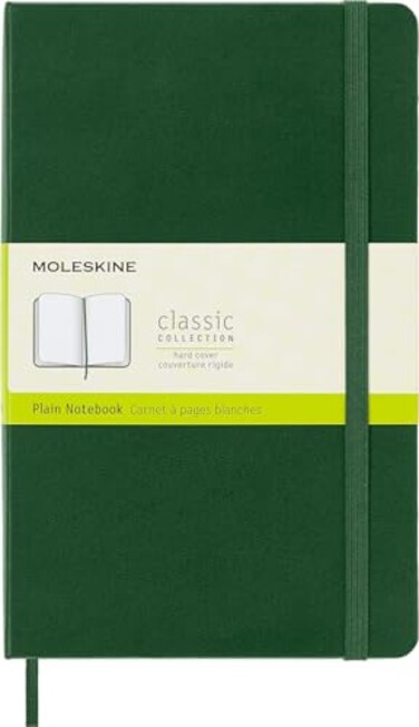 Moleskine Notebook Large Plain Myrtle Green Hard 5 x 825