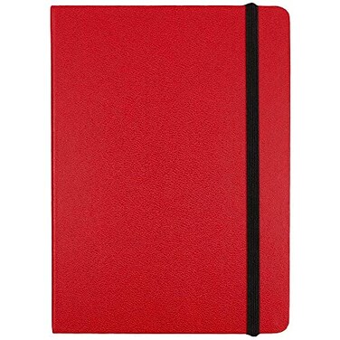 JAM Paper JAM PAPER Hardcover Notebook with Elastic Band Medium Journal 5 x 7 Red 100 Lined Sheets Sold Individually