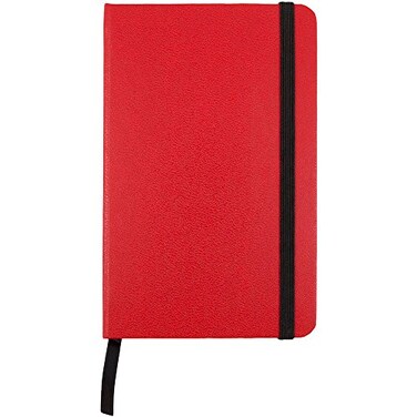 JAM Paper JAM PAPER Hardcover Notebook with Elastic Band Small Journal 3 34 x 5 58 Red 100 Lined Sheets Sold Individually